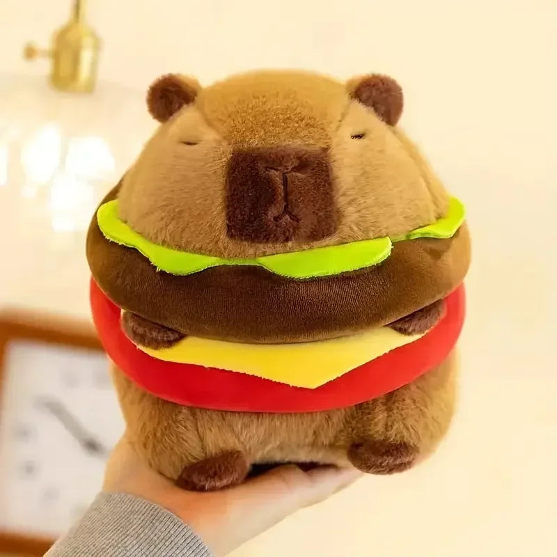 20cm Capybara Plush Toy Hamburger Shape - Cute Animal Gift Soft Capybara Toy for All Ages Ideal Holiday Present