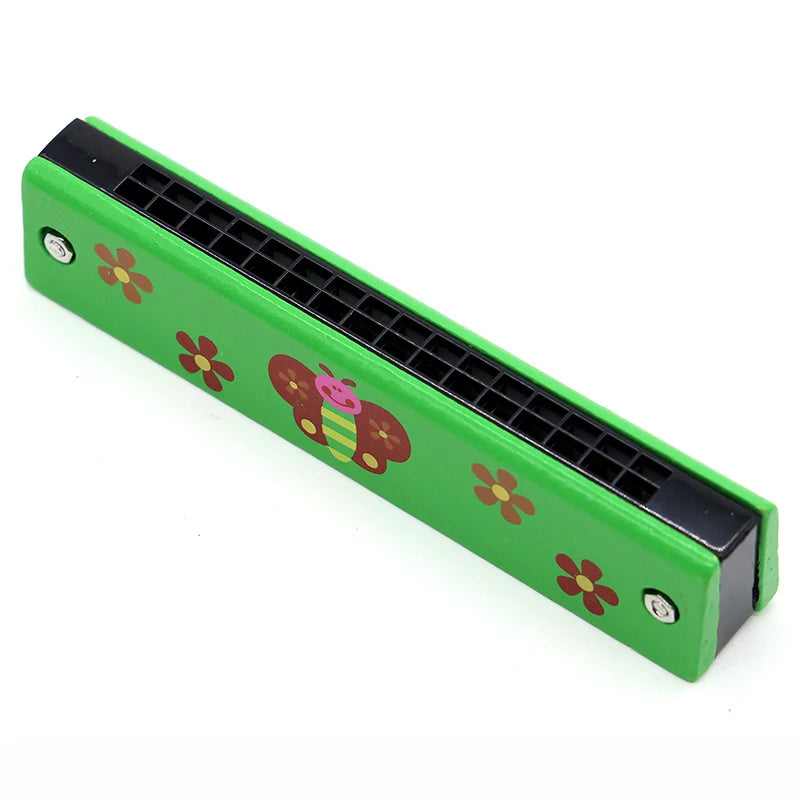 16-Hole Wooden Harmonica is a cute cartoon animal musical toy for kids. It helps improve creativity and early learning while making music fun for children.