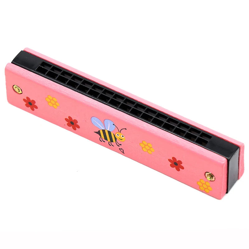 16-Hole Wooden Harmonica is a cute cartoon animal musical toy for kids. It helps improve creativity and early learning while making music fun for children.