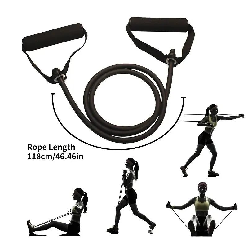 Resistance Bands with Handles are perfect for home workouts, strength training, stretching, and fitness exercises for men and women. Durable and flexible design helps improve muscle strength, balance, and body fitness easily