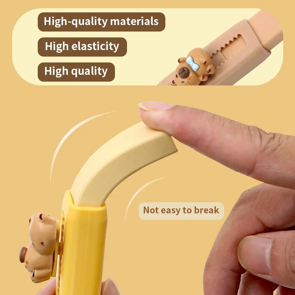 1/4pcs Capybara Erasers Set features cute cartoon capybara designs with smooth 4B retractable erasers. Perfect for drawing, exams, school, and everyday stationery use for kids and students.