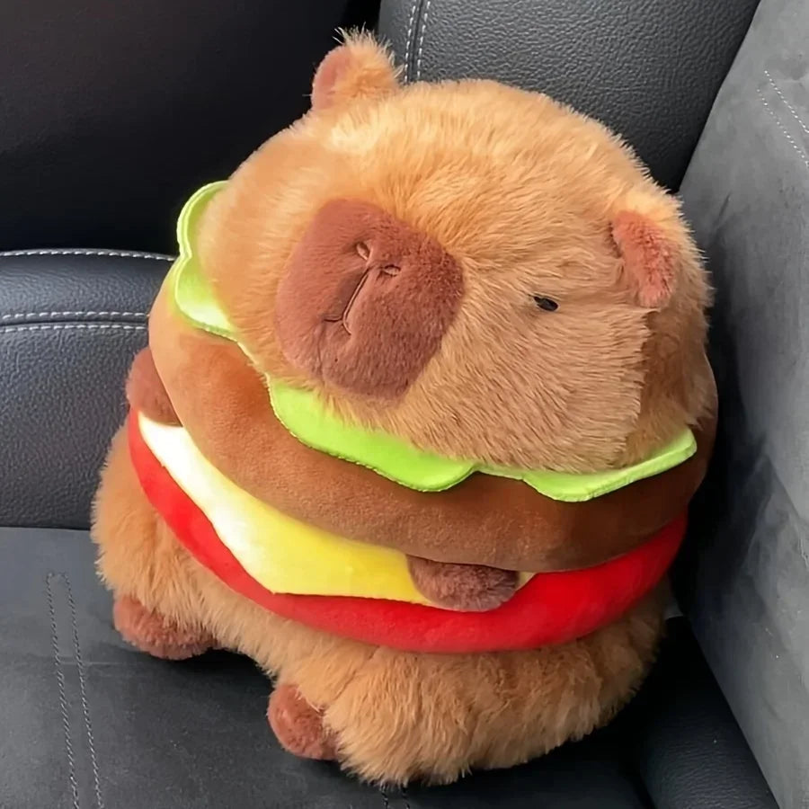 20cm Capybara Plush Toy Hamburger Shape - Cute Animal Gift Soft Capybara Toy for All Ages Ideal Holiday Present