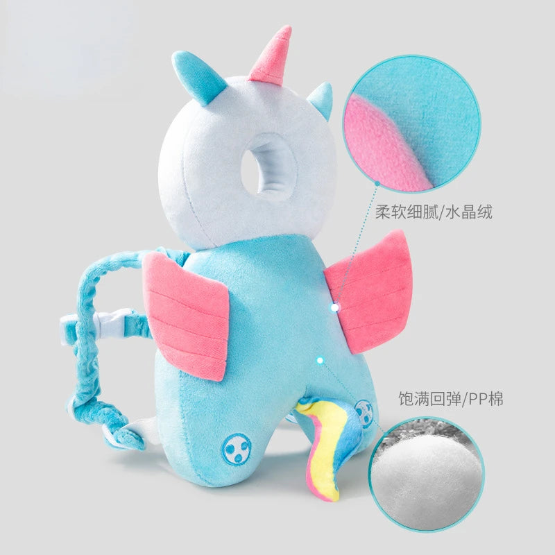 Cartoon Baby Head Protection Pillow Backpack – Soft Newborn & Toddler Safety Cushion Pad