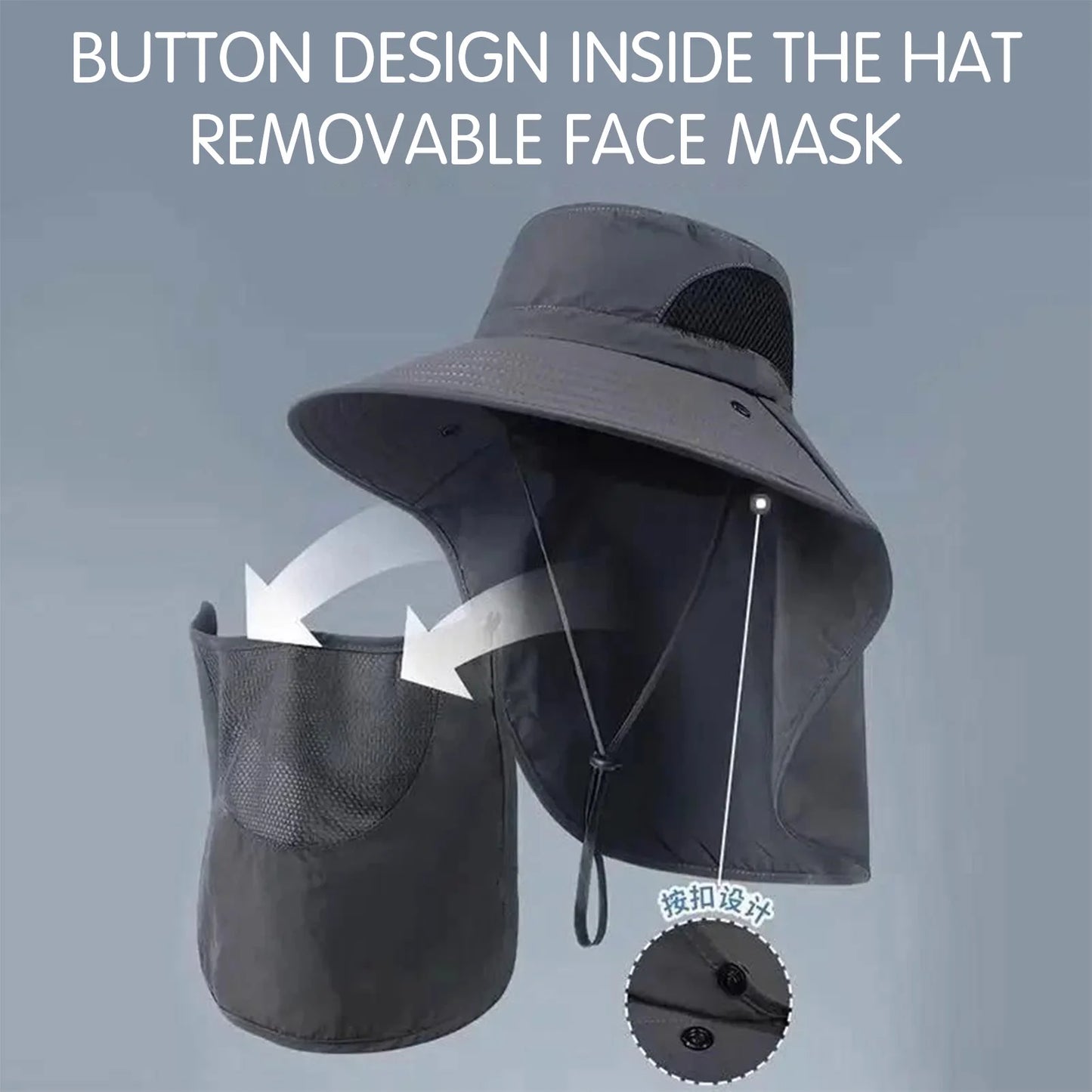 Sun Fishing Hat for women features a wide brim and neck cover for extra sun protection. Breathable and lightweight design helps protect from UV rays during travel, beach trips, fishing, and outdoor activities.
