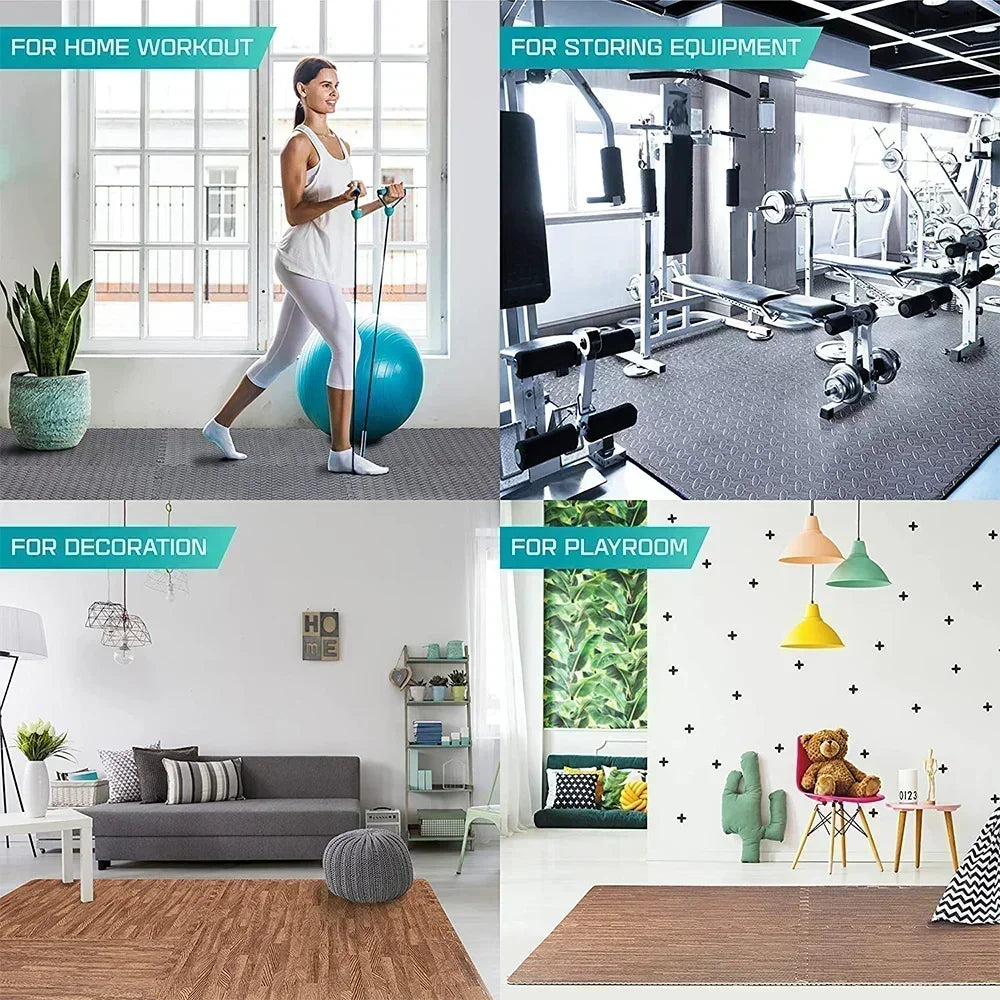 EVA Interlocking Foam Fitness Mat 4–20PCS – Non-Slip Home Gym & Kids Floor Tiles