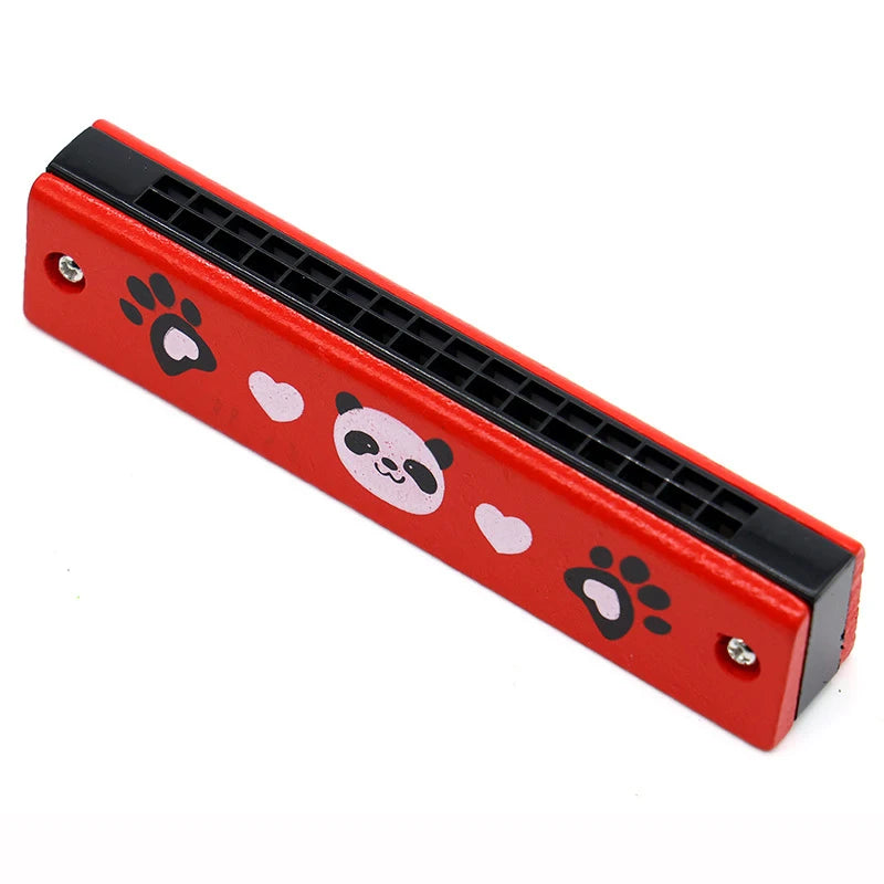16-Hole Wooden Harmonica is a cute cartoon animal musical toy for kids. It helps improve creativity and early learning while making music fun for children.