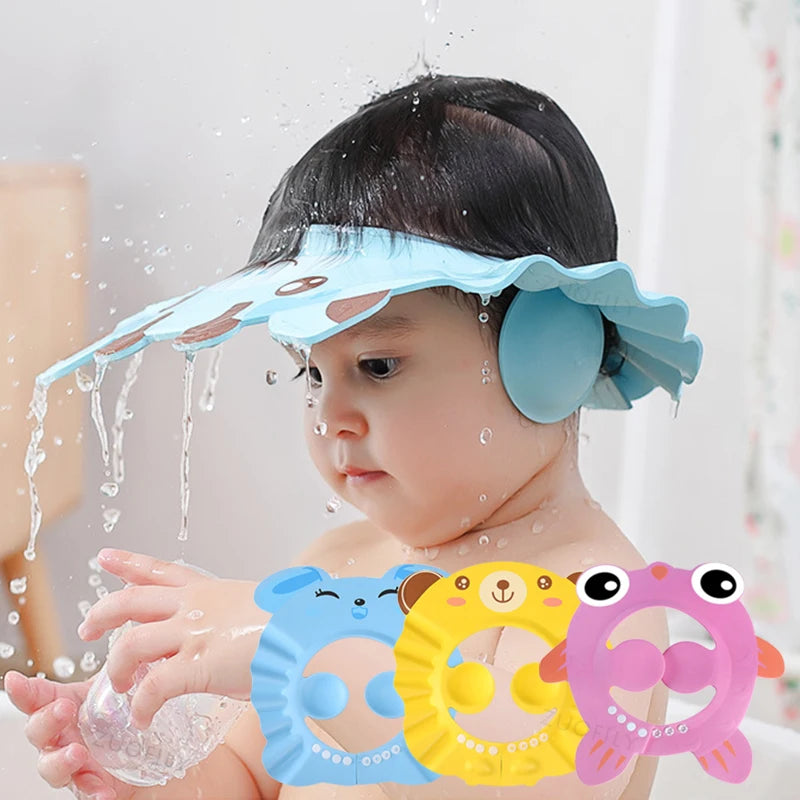 Baby Shower Soft Cap is designed to protect kids’ eyes and ears during hair washing and bathing. Soft, adjustable, and comfortable design helps make shampoo time safer and more enjoyable for children.