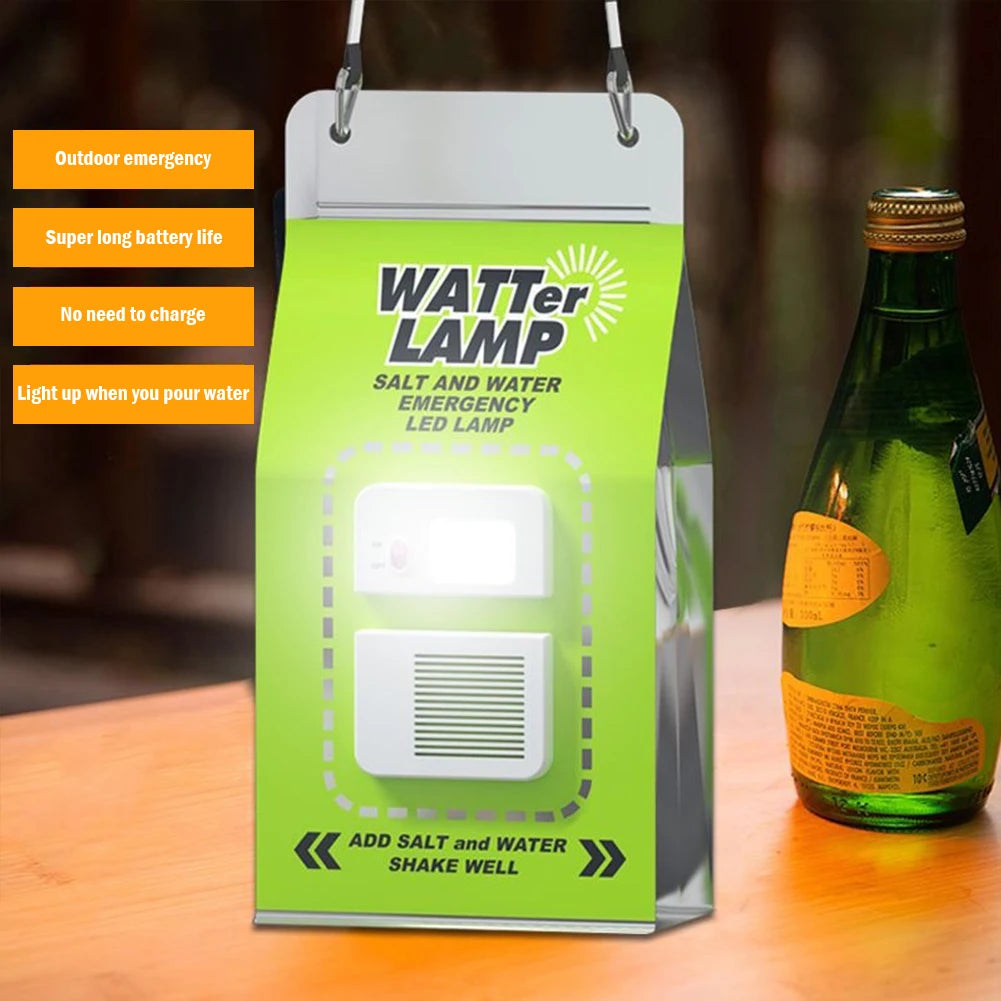 Portable Camping Lamp Salt Water LED Emergency Lamp for Outdoor Camping Night Fishing Lamp Energy Saving Lamp Travel Supplies