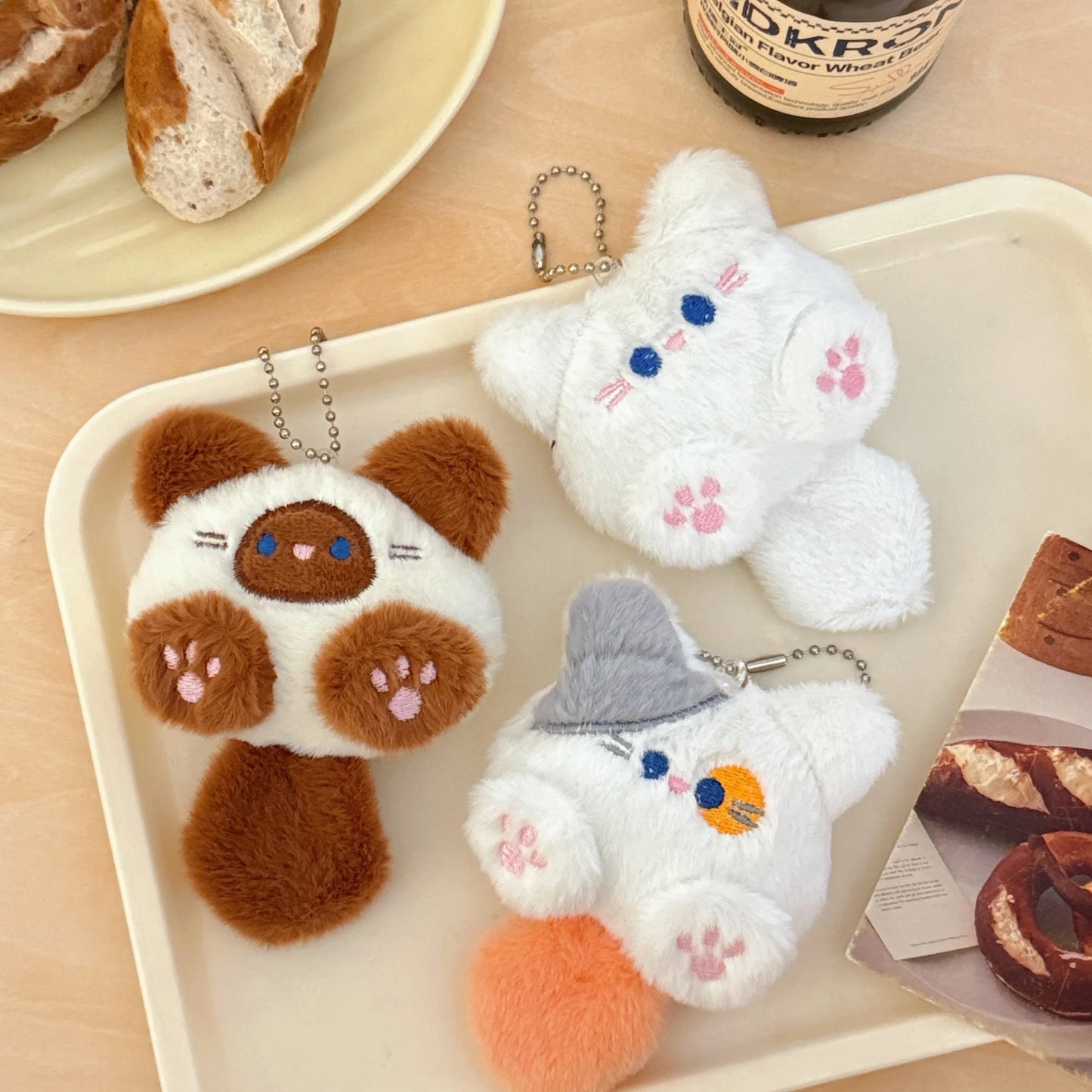 Cute Plush Kitten Doll Keychain Pendant – Backpack & Couple Bag Decoration Gift