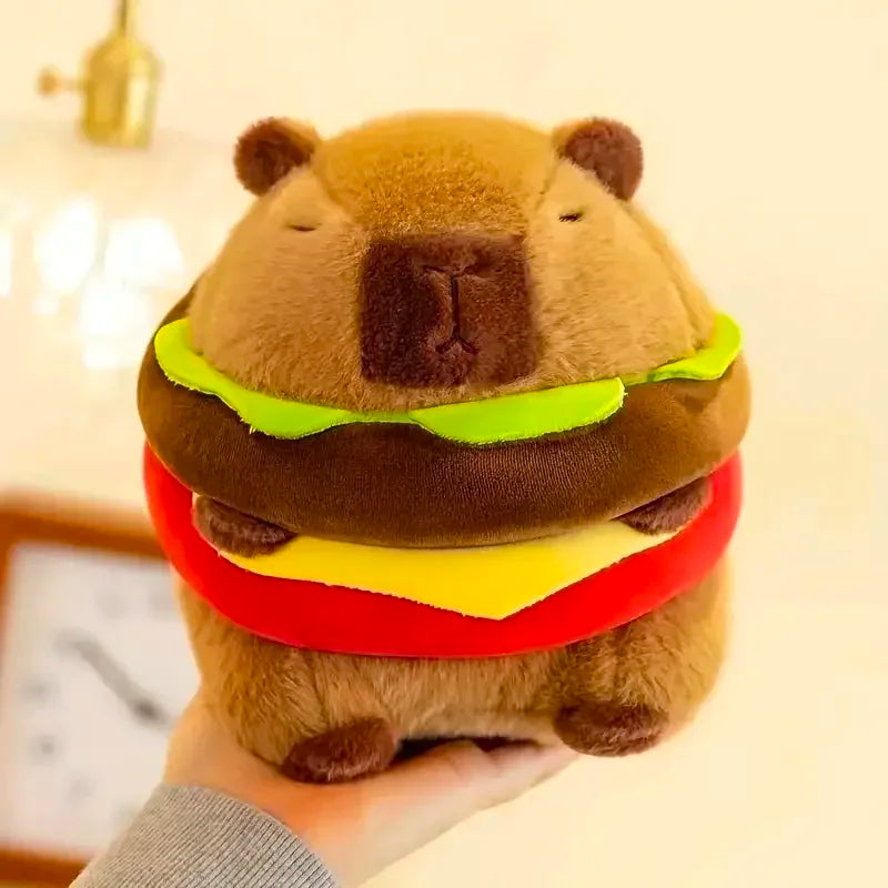 20cm Capybara Plush Toy Hamburger Shape - Cute Animal Gift Soft Capybara Toy for All Ages Ideal Holiday Present