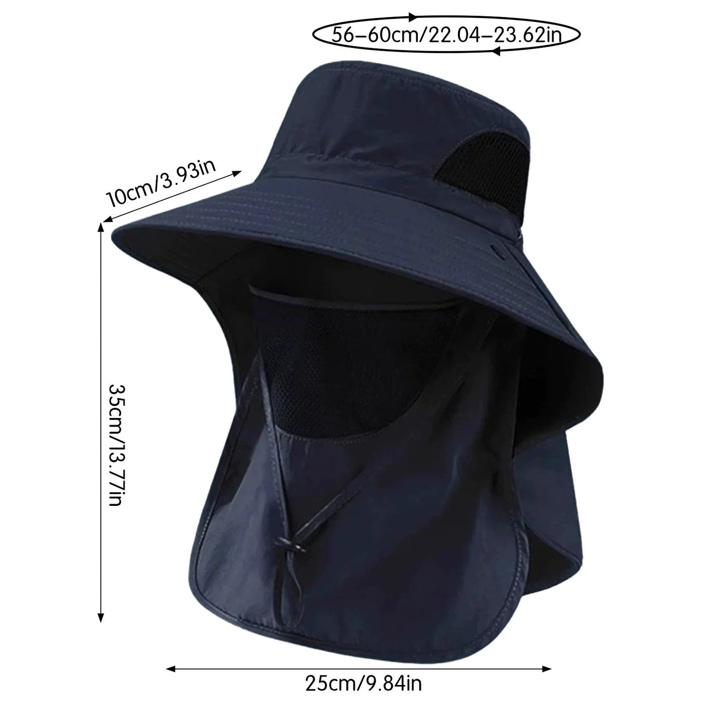 Sun Fishing Hat for women features a wide brim and neck cover for extra sun protection. Breathable and lightweight design helps protect from UV rays during travel, beach trips, fishing, and outdoor activities.