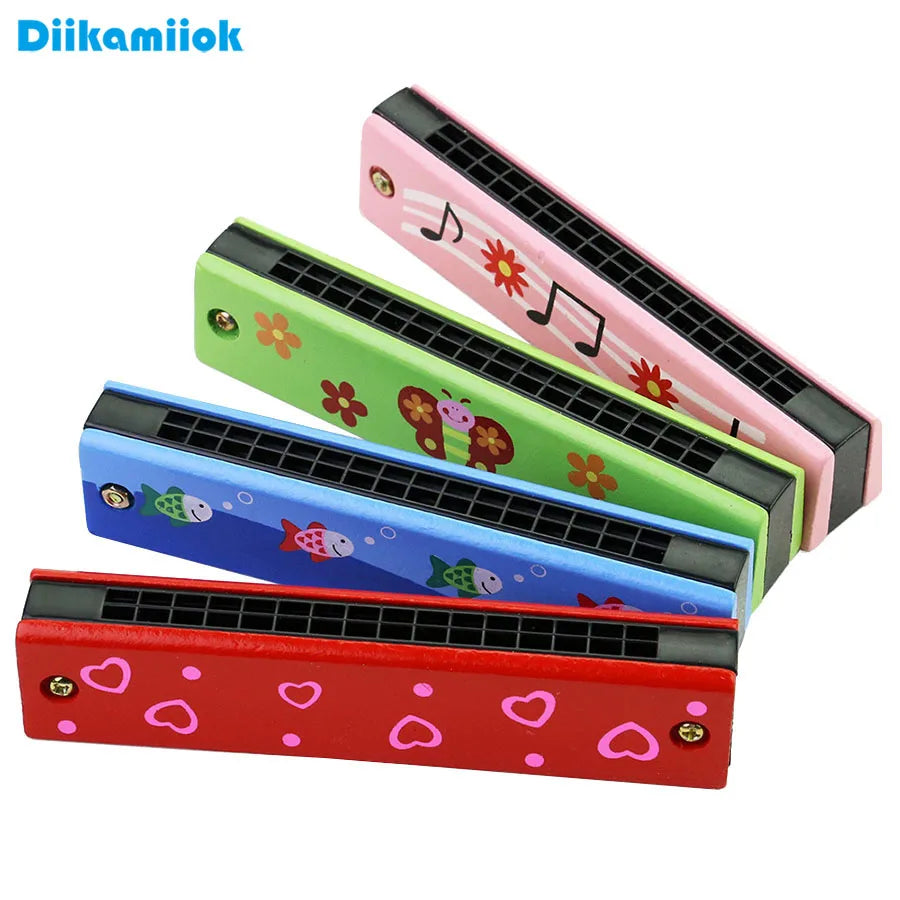 16-Hole Wooden Harmonica is a cute cartoon animal musical toy for kids. It helps improve creativity and early learning while making music fun for children.