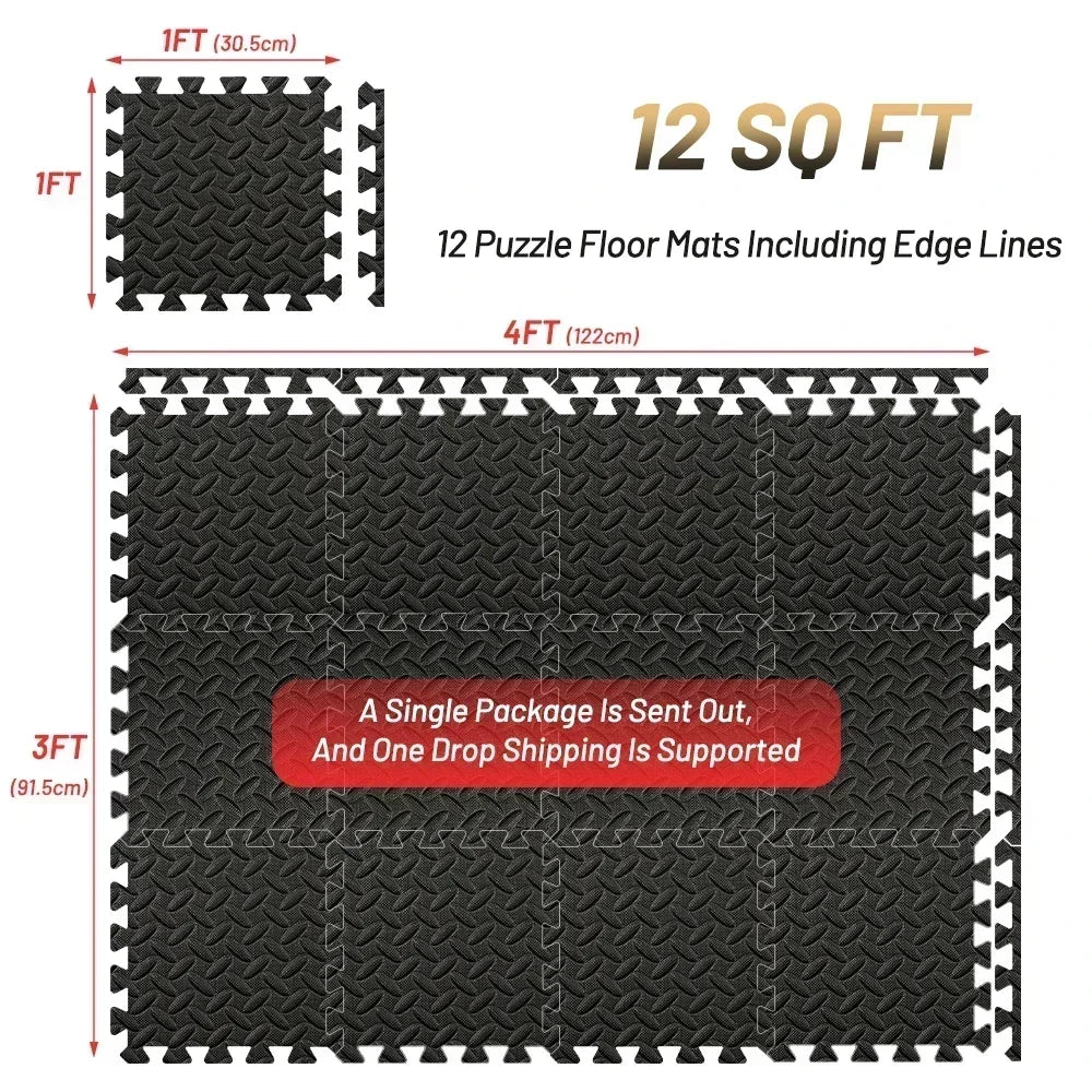 EVA Interlocking Foam Fitness Mat 4–20PCS – Non-Slip Home Gym & Kids Floor Tiles