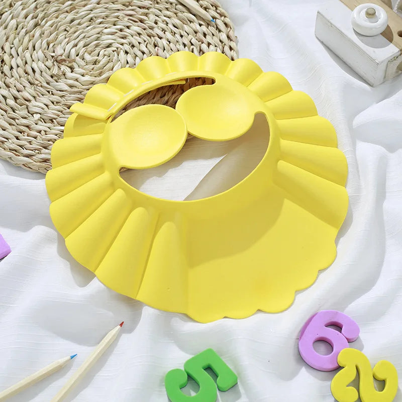 Baby Shower Soft Cap is designed to protect kids’ eyes and ears during hair washing and bathing. Soft, adjustable, and comfortable design helps make shampoo time safer and more enjoyable for children.