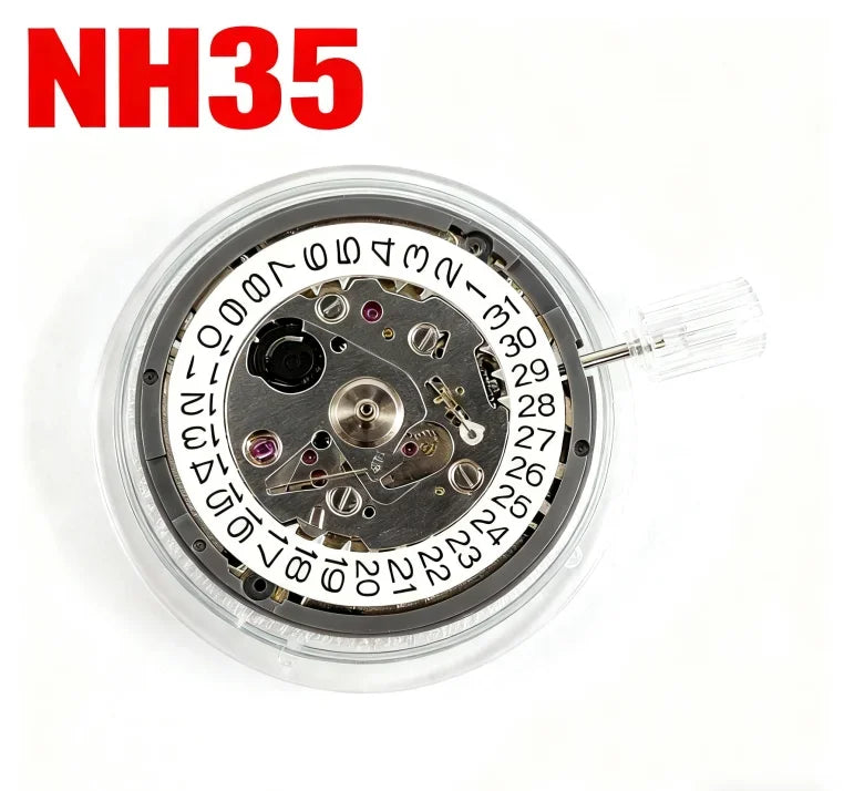 Japan Genuine NH35 Automatic Mechanical Movement is a high-accuracy 24 jewels watch movement with reliable performance and smooth operation. Featuring a date display at 3:00, it is perfect for mod watches and replacement pro