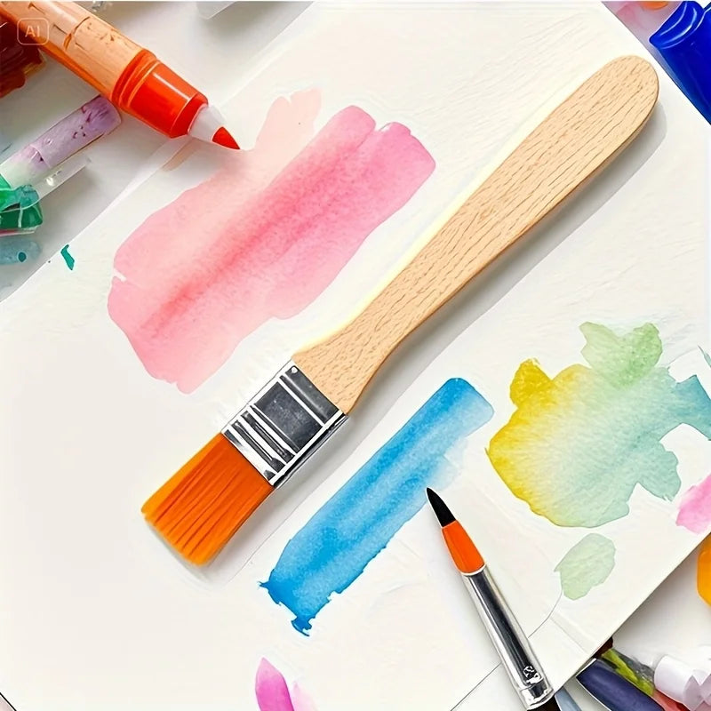 20pcs Nylon Bristle Brush Set includes large, medium, and small brushes for oil painting, BBQ use, art projects, cleaning, and DIY work. Durable nylon bristles with comfortable handles for smooth and easy use.