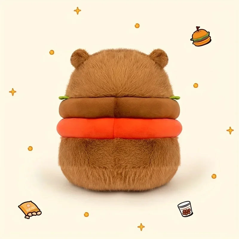 20cm Capybara Plush Toy Hamburger Shape - Cute Animal Gift Soft Capybara Toy for All Ages Ideal Holiday Present