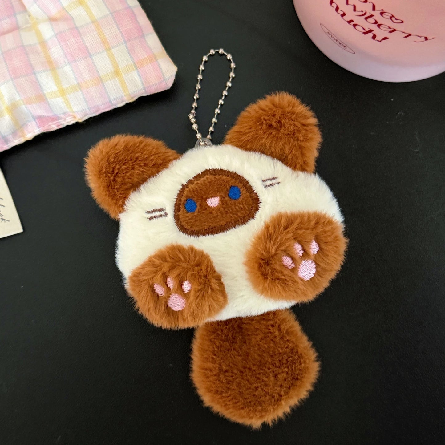 Cute Plush Kitten Doll Keychain Pendant – Backpack & Couple Bag Decoration Gift