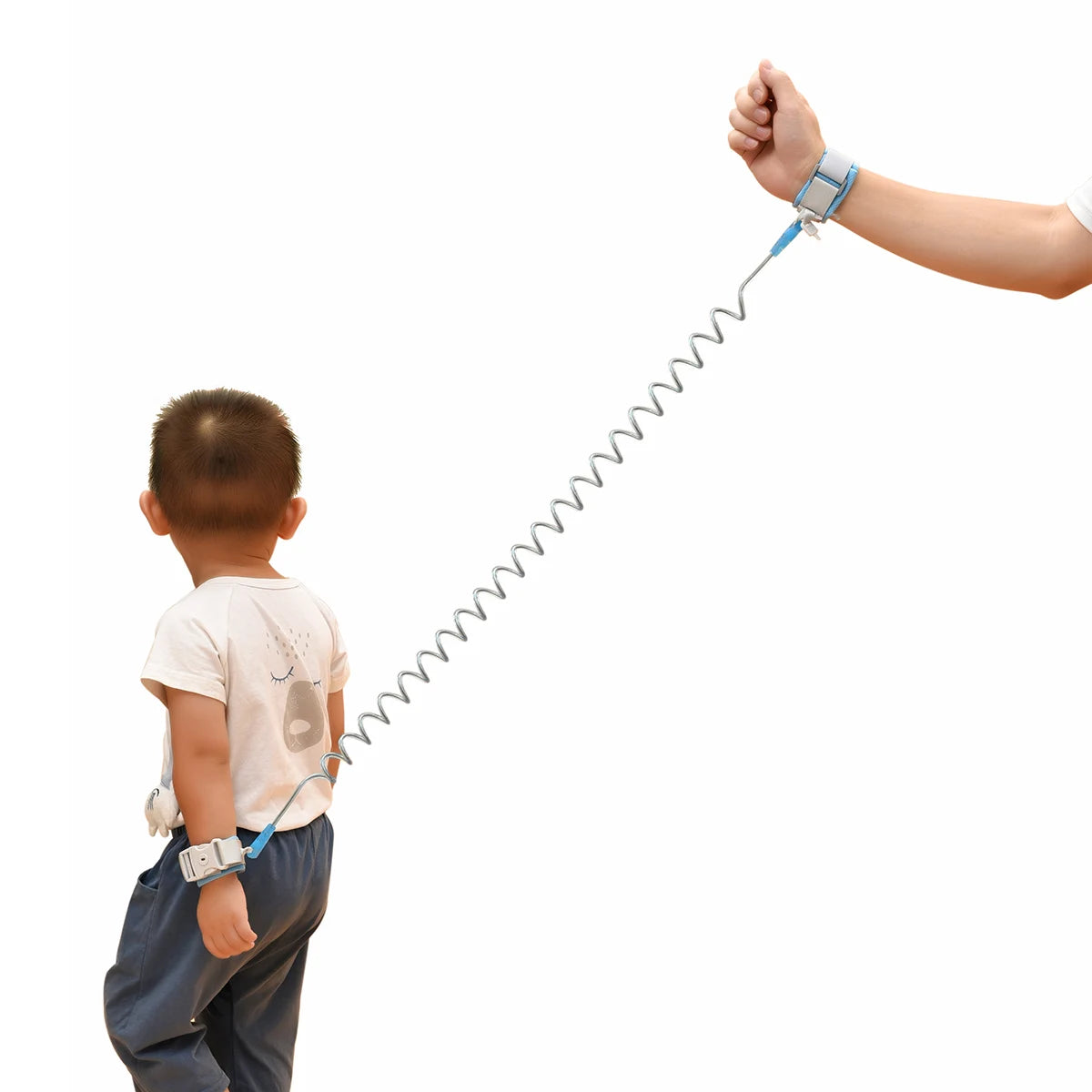 Child Safety Harness Leash helps keep toddlers and kids safe in crowded places. Adjustable wristband and traction rope design provides comfort, security, and anti-lost protection during travel, shopping, and outdoor activitie