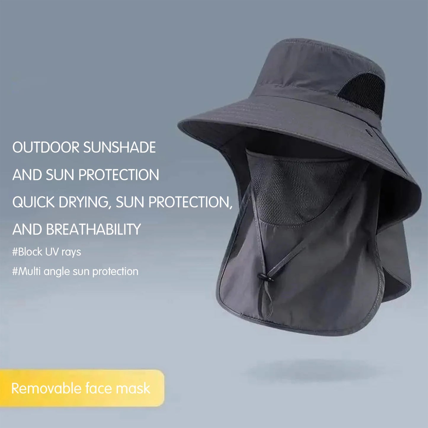 Sun Fishing Hat for women features a wide brim and neck cover for extra sun protection. Breathable and lightweight design helps protect from UV rays during travel, beach trips, fishing, and outdoor activities.