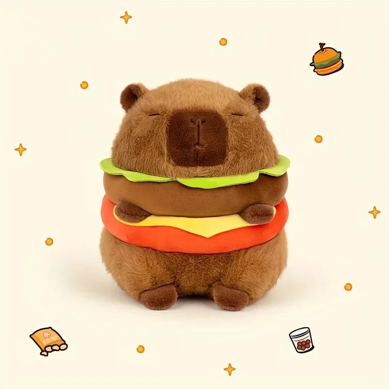 20cm Capybara Plush Toy Hamburger Shape - Cute Animal Gift Soft Capybara Toy for All Ages Ideal Holiday Present