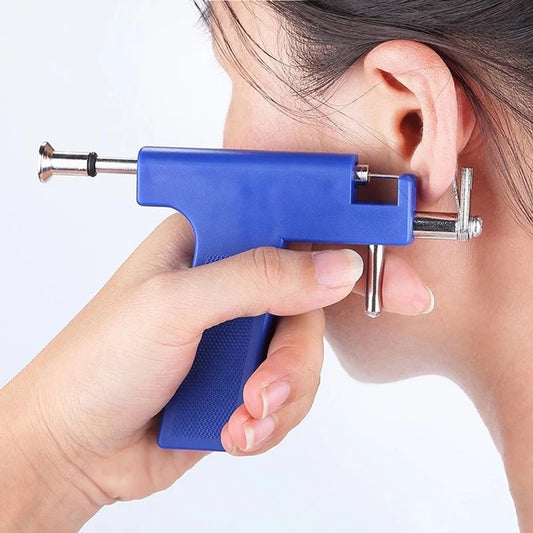 Reusable Ear Piercing Gun with 16 Pairs Earrings Studs-Professional Ear Piercing Kit For Home Use