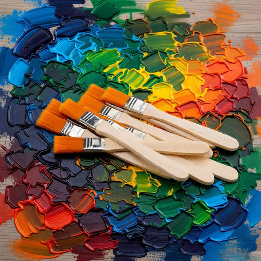 20pcs Nylon Bristle Brush Set includes large, medium, and small brushes for oil painting, BBQ use, art projects, cleaning, and DIY work. Durable nylon bristles with comfortable handles for smooth and easy use.