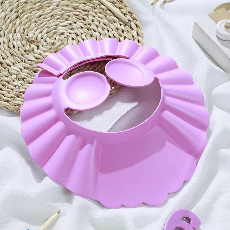 Baby Shower Soft Cap is designed to protect kids’ eyes and ears during hair washing and bathing. Soft, adjustable, and comfortable design helps make shampoo time safer and more enjoyable for children.