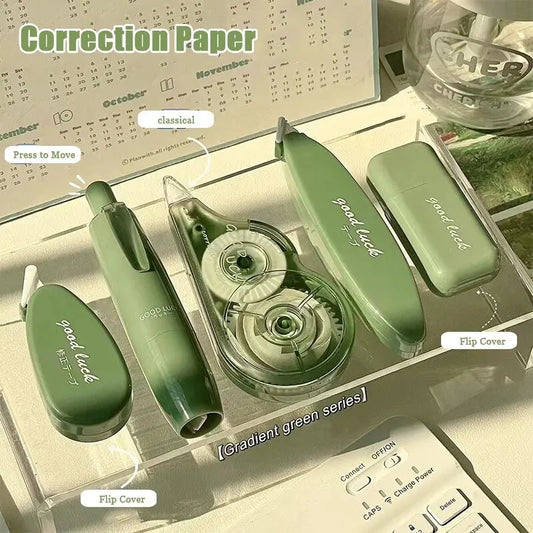 5PCS Instagram Style Creative Correction Belt Set with minimalist design, smooth correction tape, high aesthetic look, and large capacity. Perfect for school, office, and daily use