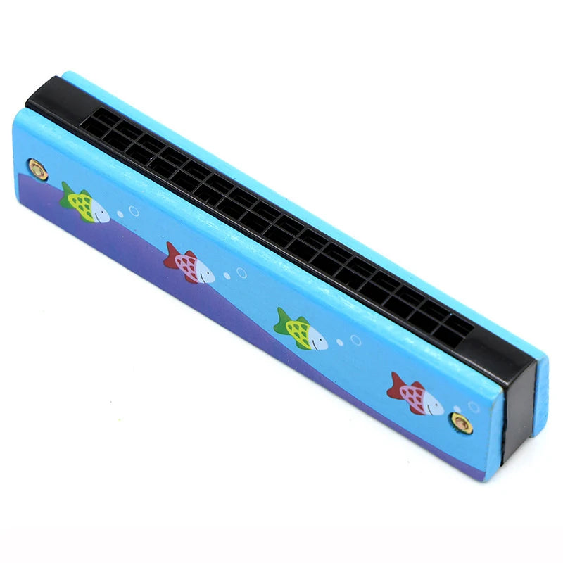 16-Hole Wooden Harmonica is a cute cartoon animal musical toy for kids. It helps improve creativity and early learning while making music fun for children.