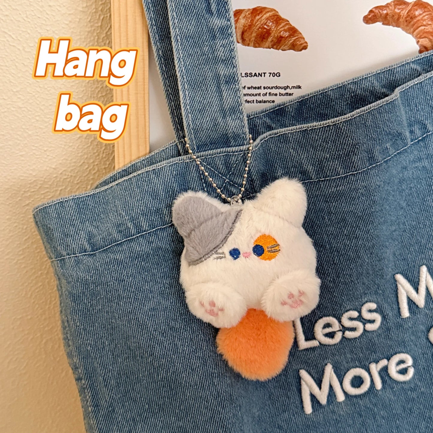 Cute Plush Kitten Doll Keychain Pendant – Backpack & Couple Bag Decoration Gift