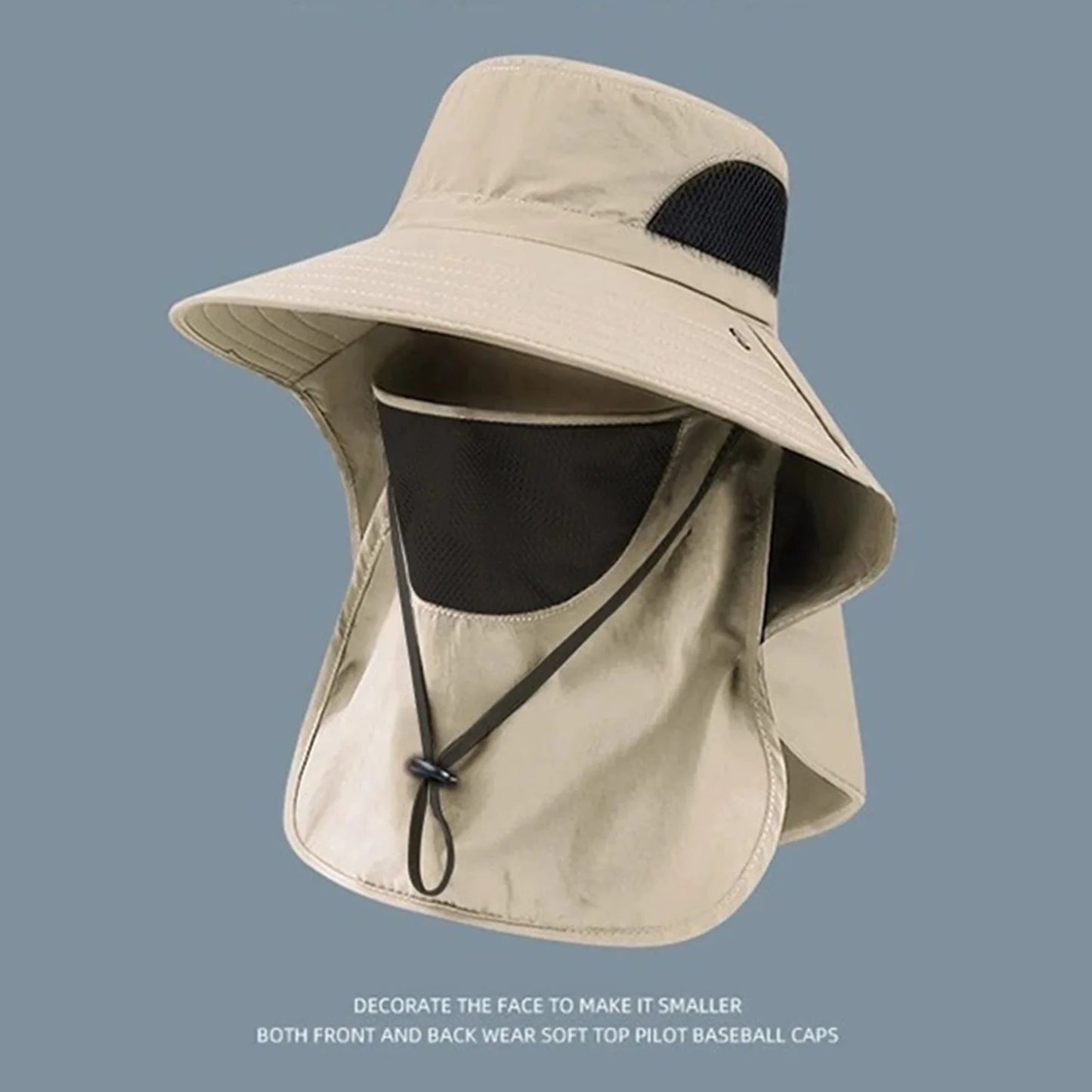 Sun Fishing Hat for women features a wide brim and neck cover for extra sun protection. Breathable and lightweight design helps protect from UV rays during travel, beach trips, fishing, and outdoor activities.