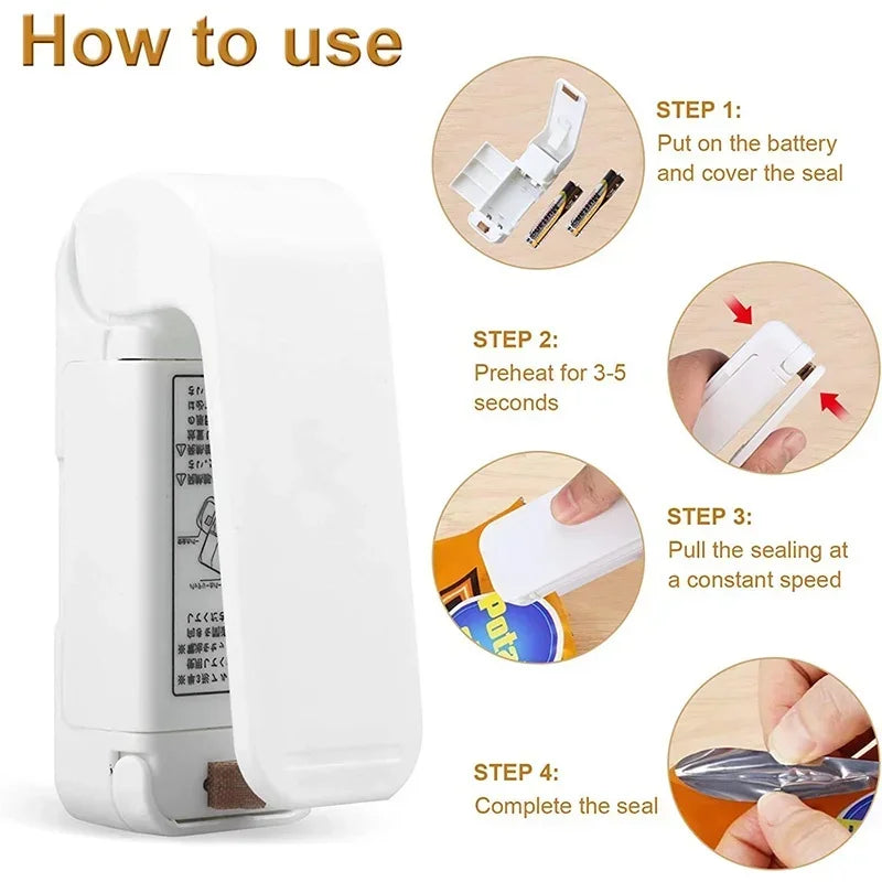 Mini Heat Bag Sealing Machine – Portable Food Bag Sealer for Fresh Food Storage